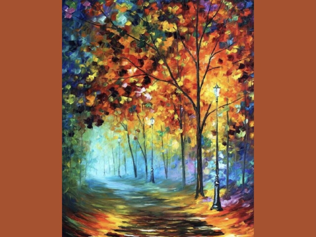 Fog Autumn Valley by Leonid Afremov: a stream of consciousness